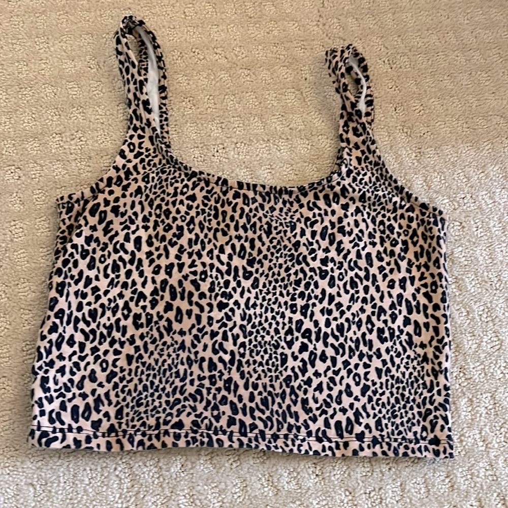 cheetah print cropped tank